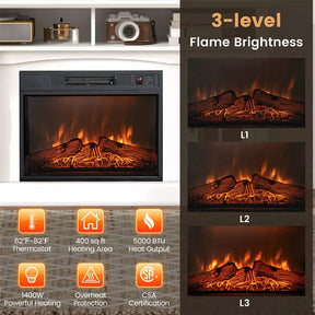 58" TV Console with 23" Fireplace Insert, Fireplace TV Stand for TVs up to 65 Inches, 1400W Electric Fireplace Heater