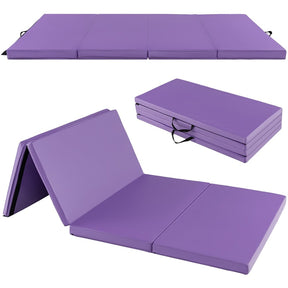 8' x 4' Anti-Tear Folding Gymnastics Mat for Yoga Fitness, 2" Thick 4-Panel Exercise Tumbling Mat with Carrying Handles