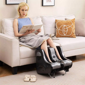 Foot Calf Leg Massager Machine with Heat, Electric Foot Massager, Shiatsu Rolling Vibration Deep Kneading Massage Therapy