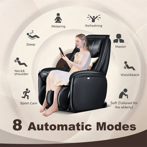 SL Track Full Body Massage Chair Zero Gravity Electric Massage Recliner with Heat, Pillow & Reversible Footrest