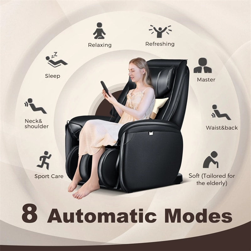 SL Track Full Body Massage Chair Zero Gravity Electric Massage Recliner with Heat, Pillow & Reversible Footrest