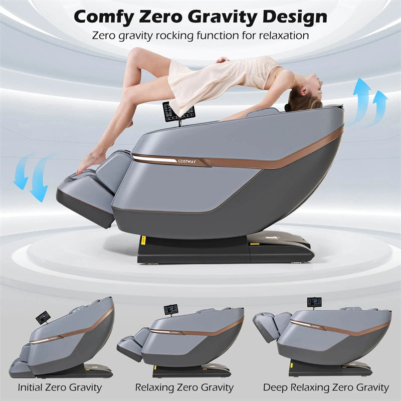 Full Body Zero Gravity Massage Chair, SL Track Massage Recliner with Airbags, Back & Waist Heater, Foot Rollers, Touch Screen, Auto Shoulder Scan