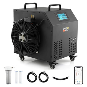 Ice Bath Chiller for Cold Plunge Tubs, 0.8HP Professional Cold Therapy Chiller with Wheels, WiFi App Control, Built-in Pump, 2 Filters & 3 Hoses