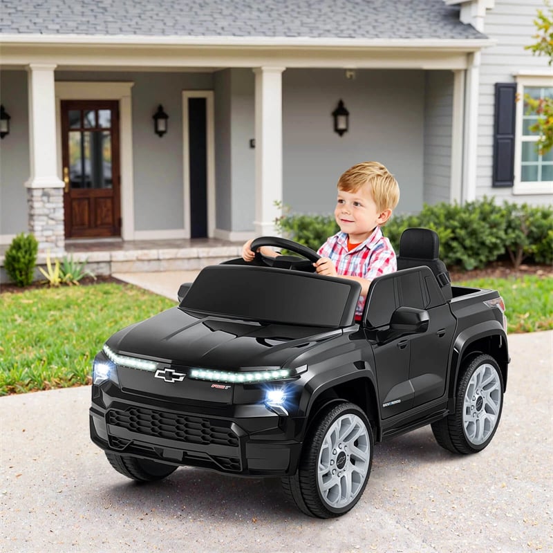 12V Ride-On Car, Licensed Chevrolet Ride On Truck Kids Electric Vehicle with Remote Control, Storage & Spring Suspension for Ages 3+