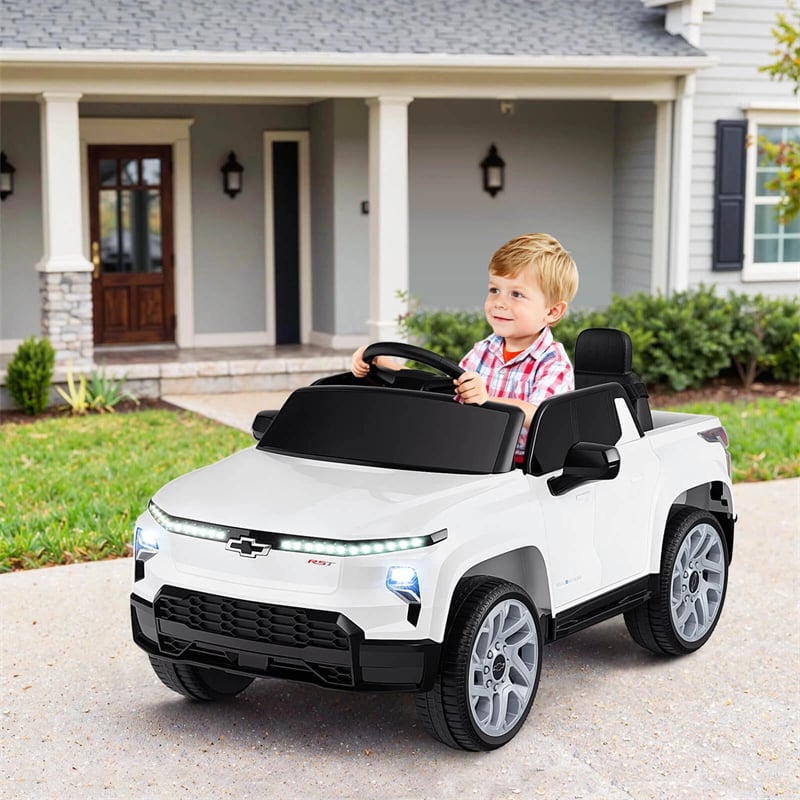 12V Ride-On Car, Licensed Chevrolet Ride On Truck Kids Electric Vehicle with Remote Control, Storage & Spring Suspension for Ages 3+