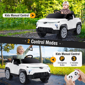 12V Ride-On Car, Licensed Chevrolet Ride On Truck Kids Electric Vehicle with Remote Control, Storage & Spring Suspension for Ages 3+
