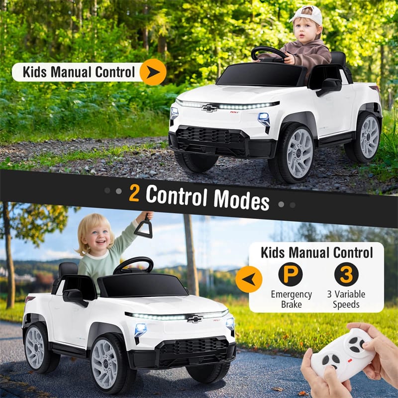 12V Ride-On Car, Licensed Chevrolet Ride On Truck Kids Electric Vehicle with Remote Control, Storage & Spring Suspension for Ages 3+