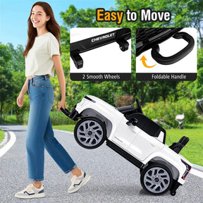 12V Ride-On Car, Licensed Chevrolet Ride On Truck Kids Electric Vehicle with Remote Control, Storage & Spring Suspension for Ages 3+