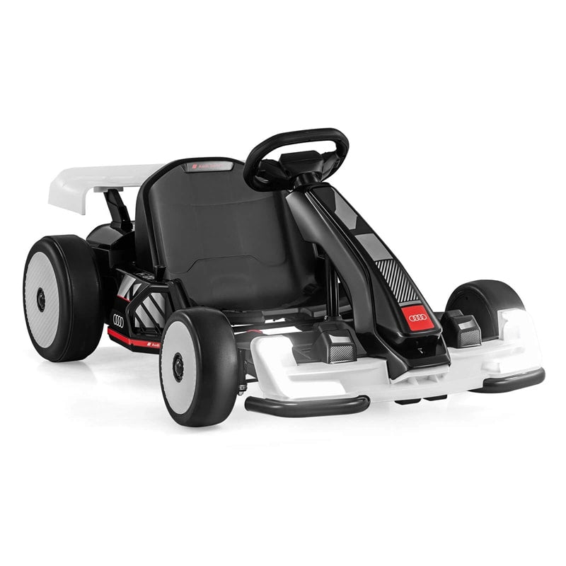 Licensed Audi 24V Kids Go Kart, Length Adjustable Ride on Racing Toy with Drift & Sport Modes, 2x150W Motors, 8 MPH High Speed for Children Ages 6+