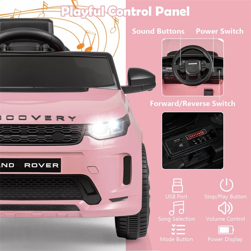 12V Kids Ride-On Car Licensed Land Rover Sport Electric Vehicle with Remote Control, LED Lights & Music, Ride-on Toy for Boys & Girls 3+