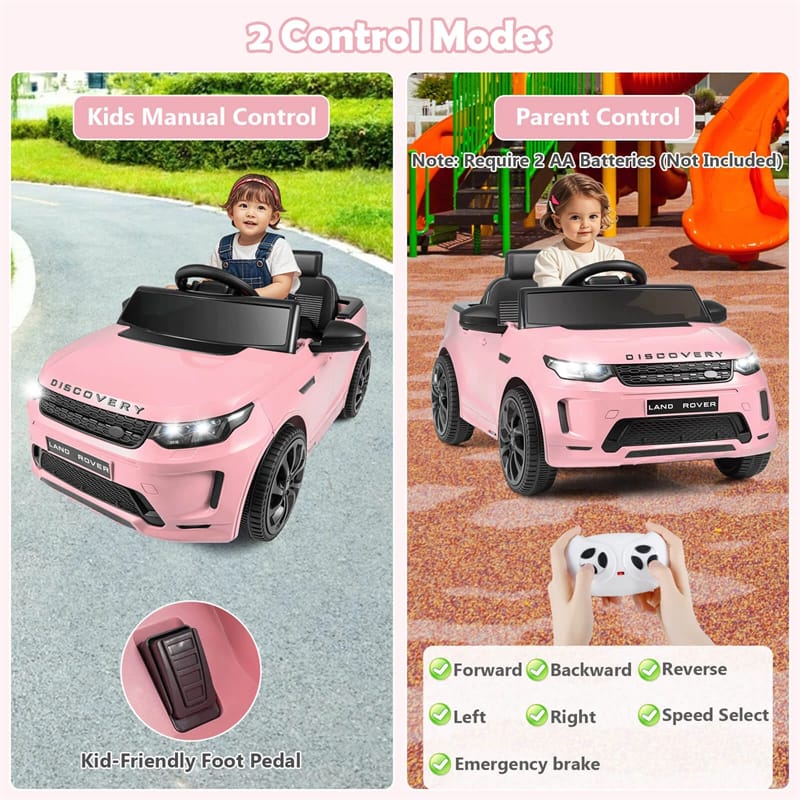 12V Kids Ride-On Car Licensed Land Rover Sport Electric Vehicle with Remote Control, LED Lights & Music, Ride-on Toy for Boys & Girls 3+