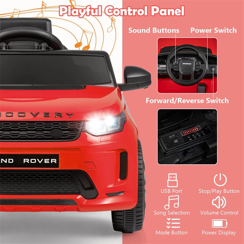 12V Kids Ride-On Car Licensed Land Rover Sport Electric Vehicle with Remote Control, LED Lights & Music, Ride-on Toy for Boys & Girls 3+