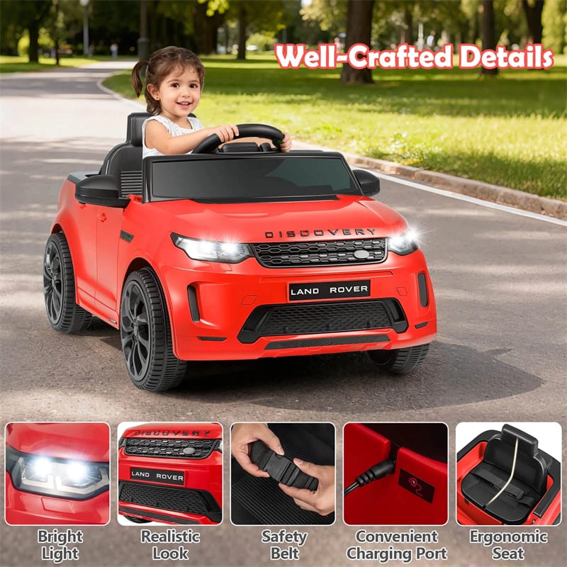 12V Kids Ride-On Car Licensed Land Rover Sport Electric Vehicle with Remote Control, LED Lights & Music, Ride-on Toy for Boys & Girls 3+