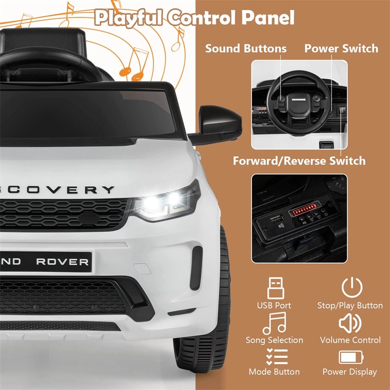 12V Kids Ride-On Car Licensed Land Rover Sport Electric Vehicle with Remote Control, LED Lights & Music, Ride-on Toy for Boys & Girls 3+