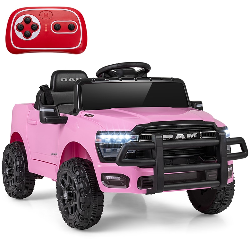 12V Kids Ride-On Truck Car Licensed RAM 3500 Electric Vehicle with Remote Control, Soft Start & LED Lights, Ride On Toy for Boys Girls Aged 3+