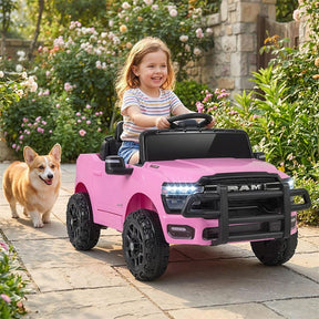 12V Kids Ride-On Truck Car Licensed RAM 3500 Electric Vehicle with Remote Control, Soft Start & LED Lights, Ride On Toy for Boys Girls Aged 3+