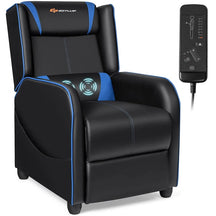 Massage Gaming Recliner Chair Racing Style PU Leather Single Sofa with Lumbar Cushion & Footrest, Adjustable Living Room Home Theater Seating