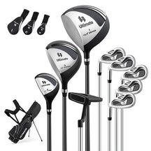 Men's Left-Handed Complete Golf Clubs Set, 10 Pieces Golf Club Package Set with 460CC Driver, Fairway Wood, Putter & Lightweight Stand Bag