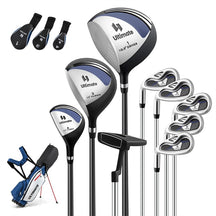 Men's Left-Handed Complete Golf Clubs Set, 10 Pieces Golf Club Package Set with 460CC Driver, Fairway Wood, Putter & Lightweight Stand Bag