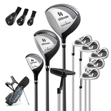 Men's Left-Handed Complete Golf Clubs Set, 10 Pieces Golf Club Package Set with 460CC Driver, Fairway Wood, Putter & Lightweight Stand Bag