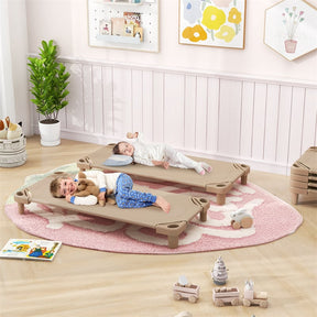 Pack of 6 Stackable Daycare Cots for Kids, 51" x 23" Preschool Nap Mat Toddler Sleeping Cot with Easy Lift Corner, Space-Saving for Classroom