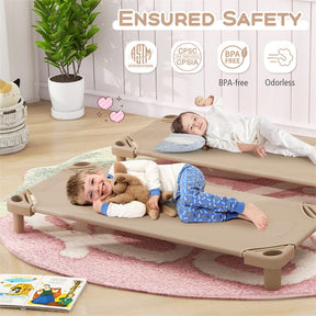 Pack of 6 Stackable Daycare Cots for Kids, 51" x 23" Preschool Nap Mat Toddler Sleeping Cot with Easy Lift Corner, Space-Saving for Classroom