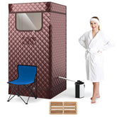 Portable Steam Sauna Personal Home Sauna Tent w/3L Steam Generator, Foldable Chair, Full-Size Indoor Steam Room for Home Spa