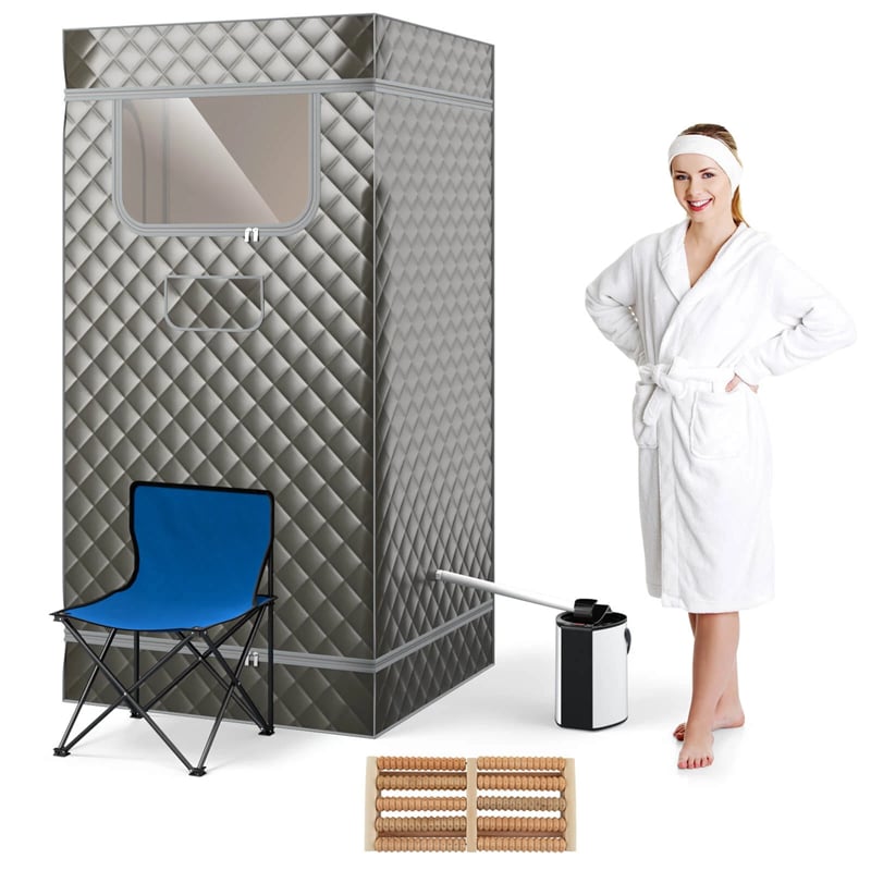 Portable Steam Sauna Personal Home Sauna Tent w/3L Steam Generator, Foldable Chair, Full-Size Indoor Steam Room for Home Spa