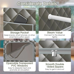 Portable Steam Sauna Personal Home Sauna Tent w/3L Steam Generator, Foldable Chair, Full-Size Indoor Steam Room for Home Spa