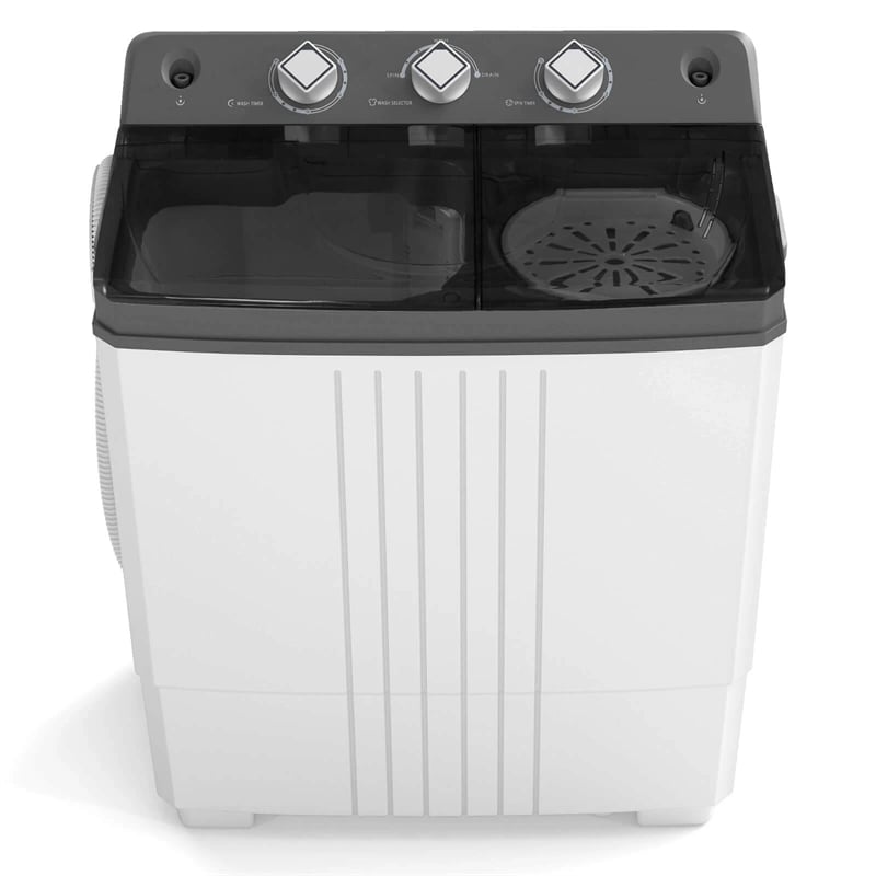 Portable Washing Machine, 2-in-1 Twin Tub Washer Spin Dryer Combo with Built-in Drain Pump, 20LB Capacity & Compact for Apartment, Dorm & RV