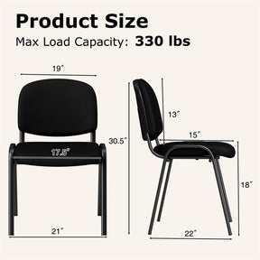 Set of 5 Stackable Conference Chairs with Ergonomic Upholstered Seat & Metal Frame, Modern Office Guest Chairs for Waiting Reception Rooms