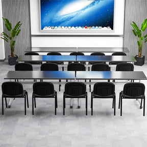 Set of 5 Stackable Conference Chairs with Ergonomic Upholstered Seat & Metal Frame, Modern Office Guest Chairs for Waiting Reception Rooms