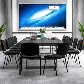 Set of 5 Stackable Conference Chairs with Ergonomic Upholstered Seat & Metal Frame, Modern Office Guest Chairs for Waiting Reception Rooms