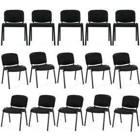 Set of 5 Stackable Conference Chairs with Ergonomic Upholstered Seat & Metal Frame, Modern Office Guest Chairs for Waiting Reception Rooms