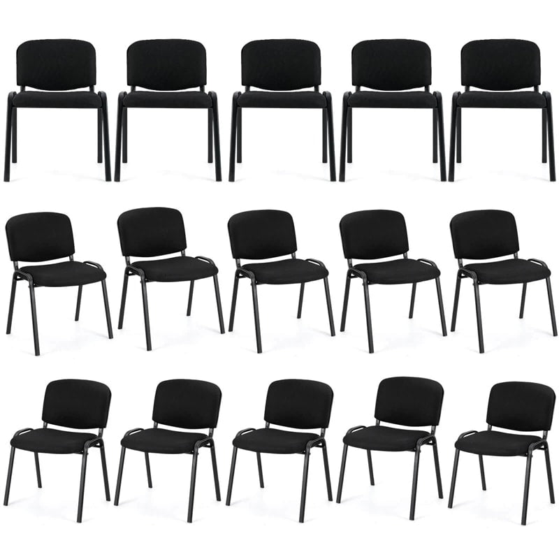 Set of 5 Stackable Conference Chairs with Ergonomic Upholstered Seat & Metal Frame, Modern Office Guest Chairs for Waiting Reception Rooms