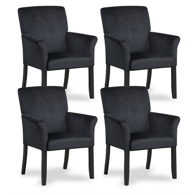 Fabric Upholstered Executive Guest Chair, Waiting Room Reception Chair with Padded Arms & Solid Rubber Wood Legs for Office Meeting Rooms