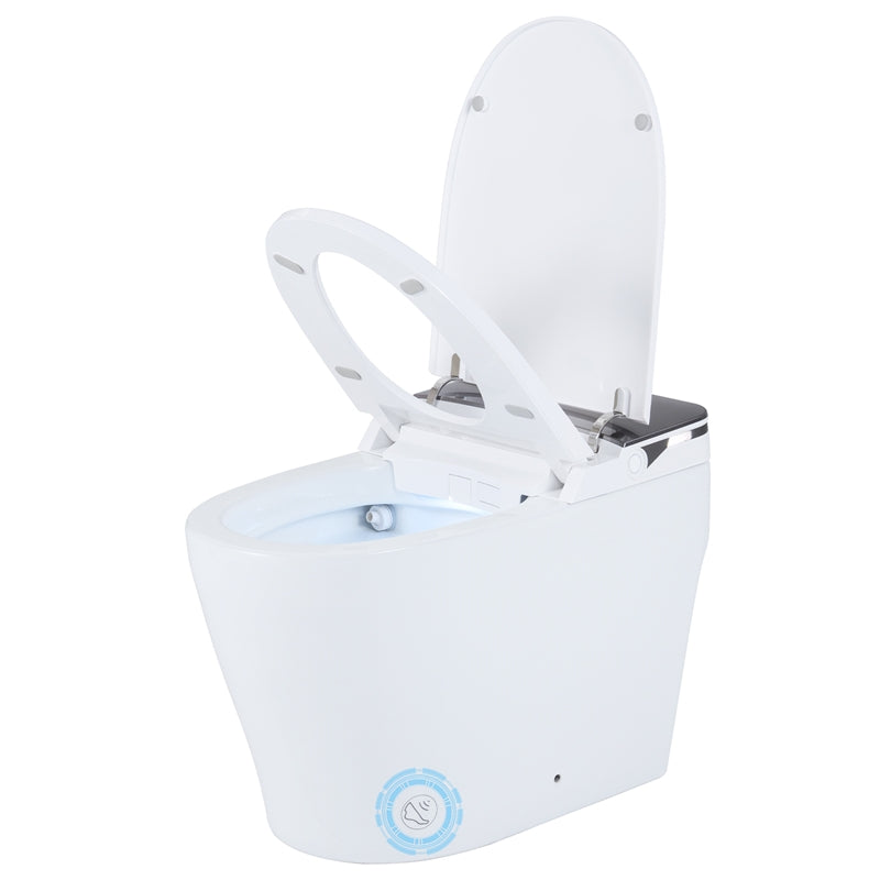 Smart Toilet with Built-in Bidet, ADA Height One Piece Electric Toilet w/ 1000g MaP Flush, Auto Open & Flush, Tank & Pump, Heated Seat, Dryer, Remote