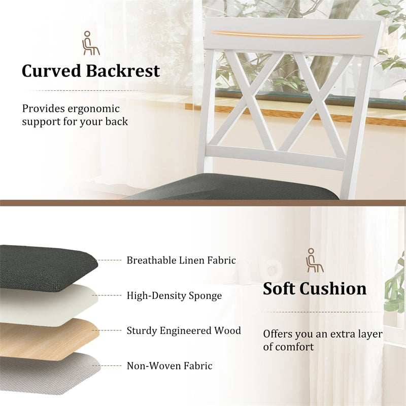 Swivel Bar Stools Set of 2, 29" Bar Height Chairs with Back, Padded Seat & Rubber Wood Frame, Farmhouse Barstools for Kitchen Island