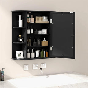 Mirrored Bathroom Storage Cabinet Wall Mounted Hanging Medicine Cabinet Over Toilet with Single Door, 3 Adjustable Shelves