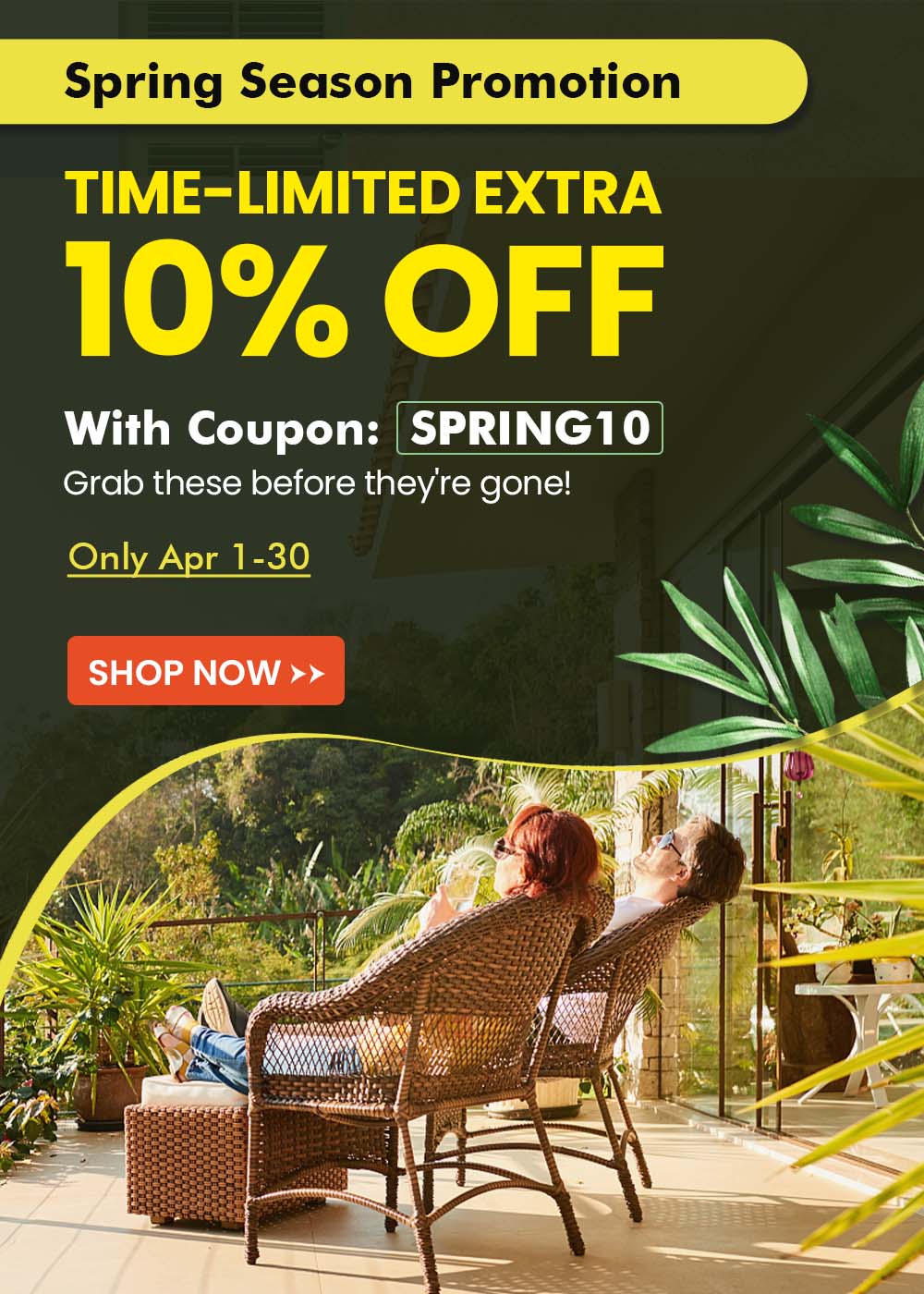 Eletriclife Spring Seasonal Promotion: Get 10% off sitewide with discount code SPRING10. Shop our spring collection of garden tools, outdoor power equipment, home office furniture, and fitness gear.