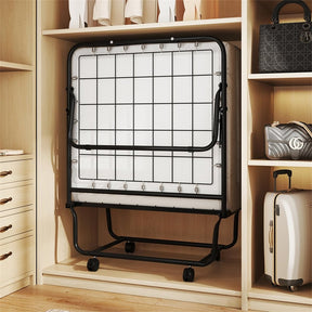 Cot Size Rollaway Guest Bed, 75"x31" Folding Bed with Memory Foam Mattress & Heavy-Duty Frame, Portable Space-Saving for Adults