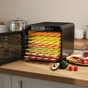 Food Dehydrator Dryer Machine with 7 Stainless Steel Trays, 1-24H Timer for Fruit Meat Herbs Jerky