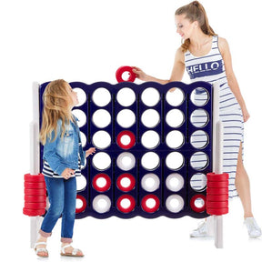 Giant 4-In-A-Row, Jumbo 4-to-Score Giant Game Set with 42 Jumbo Rings & Quick-Release Slider