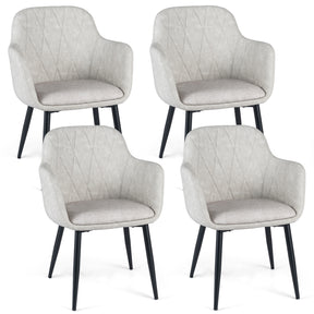 Dining Chairs Set of 2, Upholstered PU Leather Kitchen Chairs with Curved Back & Wide Seat, Mid-Century Accent Side Armchairs for Dining Room, Living Room & Bedroom