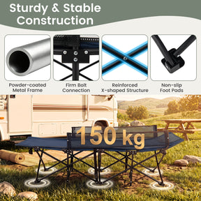 Foldable Camping Cot For Kids, Portable Sleeping Cot , Outdoor Heavy-Duty Metal Frame for Backpacking, Hiking, Beach