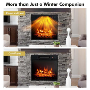 58" Fireplace TV Stand for TVs up to 65" with 18" 1400W 5000 BTU Electric Fireplace Heater Insert Built-in Thermostat, 6H Timer
