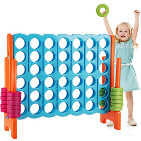 Giant 4-In-A-Row, Jumbo 4-to-Score Giant Game Set with 42 Jumbo Rings & Quick-Release Slider