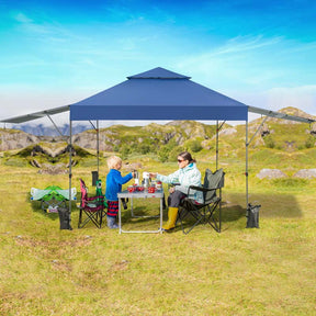 10 x 17.6 FT Outdoor Instant Pop-up Canopy Tent for Market Picnic with Dual Half Awnings & Wheeled Bag