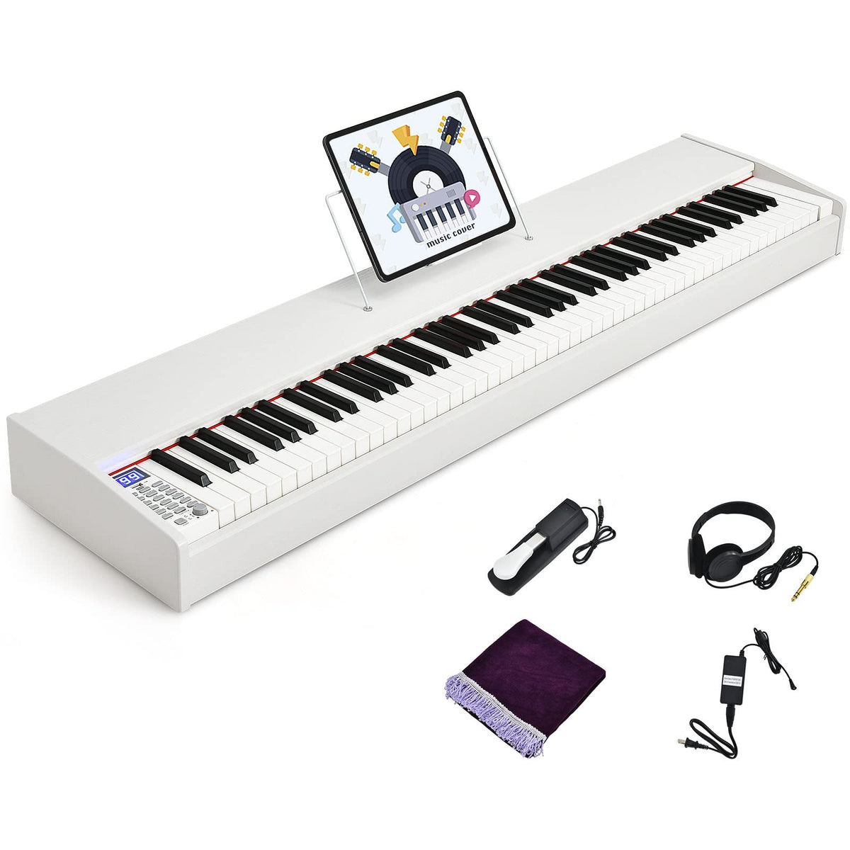 88-Key Digital Piano Full Size Weighted Keyboard with Sustain Pedal, Portable Electric Piano for Beginner Adults Practice