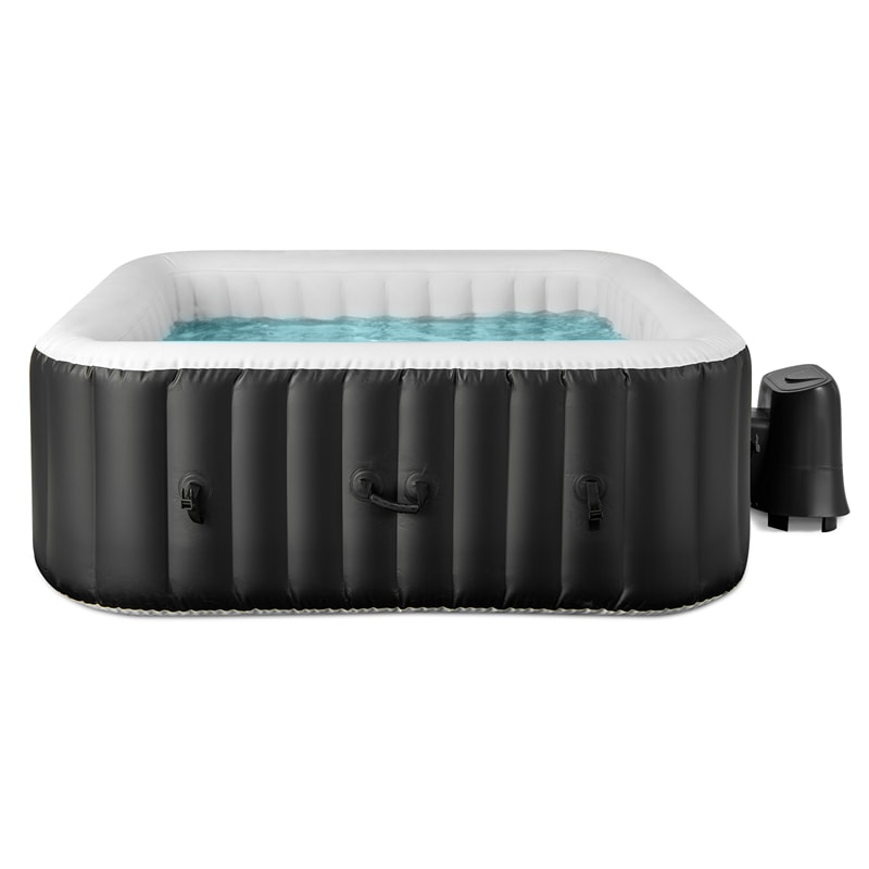 2-6 Person Inflatable Hot Tub with 110/130 Soothing Air Jets, Heater Pump & Cover, Portable Outdoor Water Spa Tub for Backyard